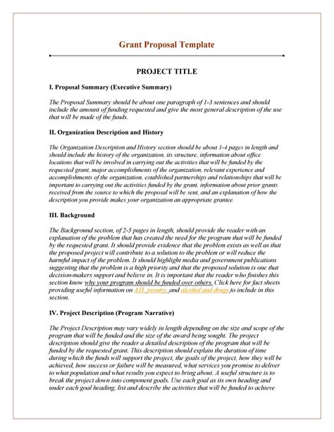 Non Profit Grant Proposal Template