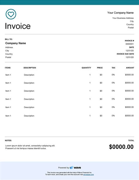 Non Profit Organization Invoice Template