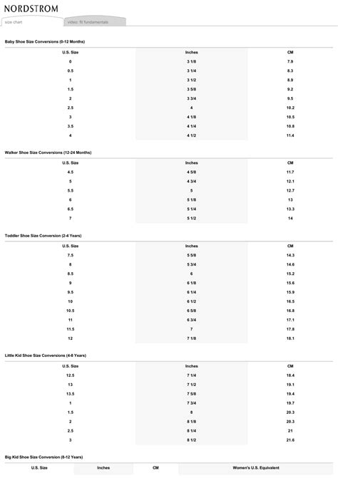 Nordstrom Size Chart