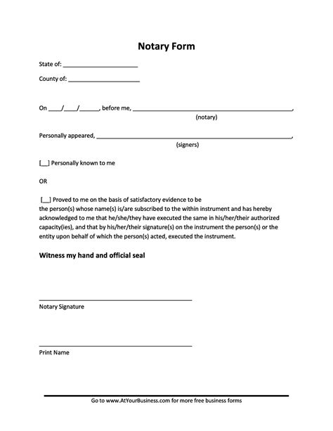 Notarized Statement Template