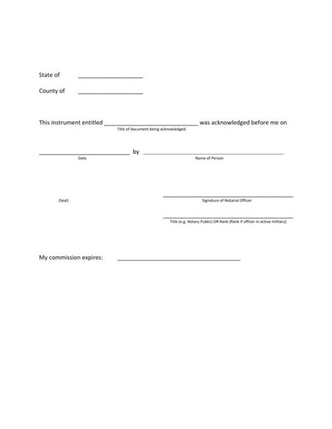 Notary Certificate Template