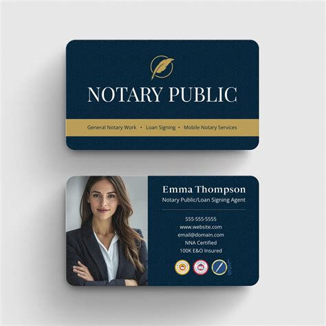 Notary Public Business Card Template