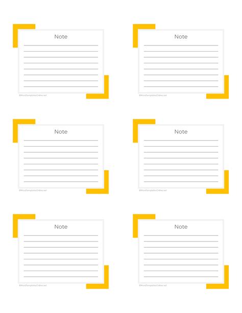Notecard Template Word