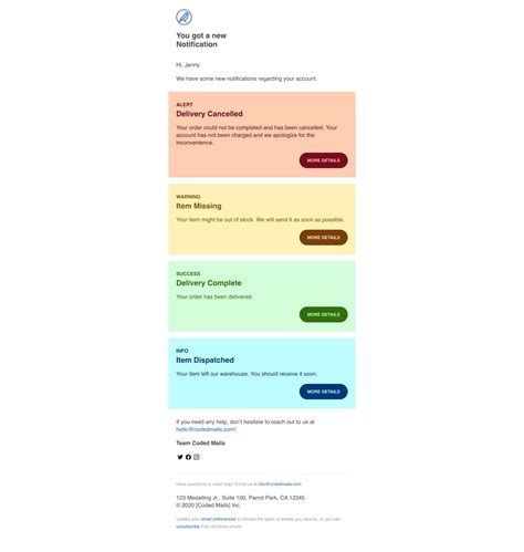 Notification Email Template