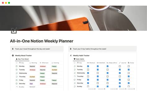 Notion Weekly Planner Template