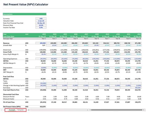 Npv Template In Excel