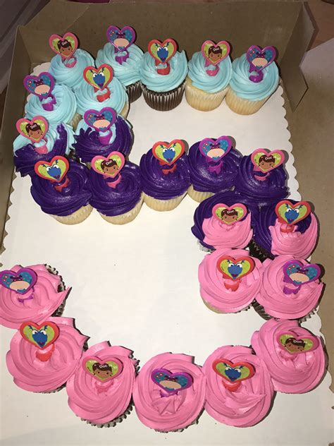 Number 5 Cupcake Cake Template