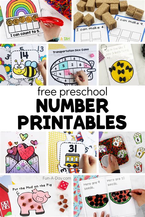 Number Activities For Preschoolers Printable
