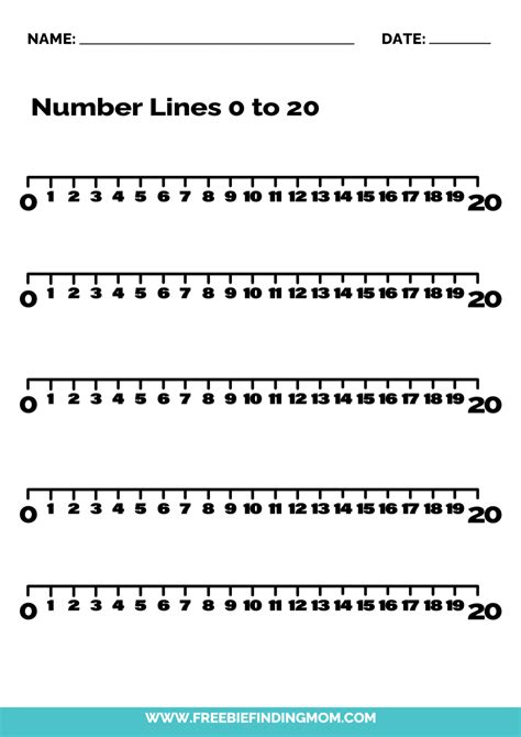 Number Line To 20 Printable