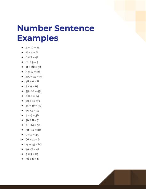 Number Sentence Template