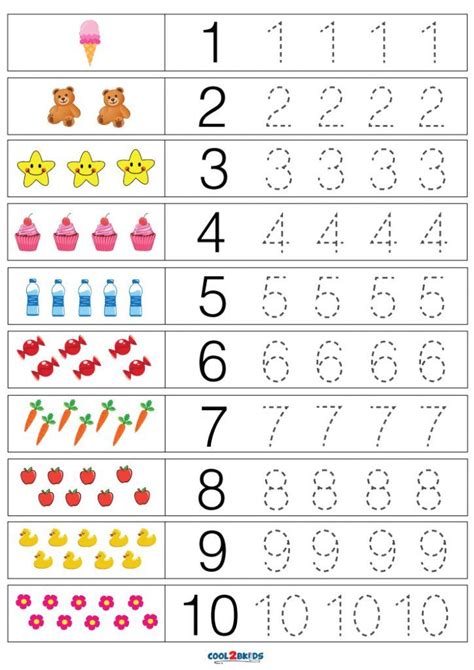 Number Tracing Worksheets Free Printable