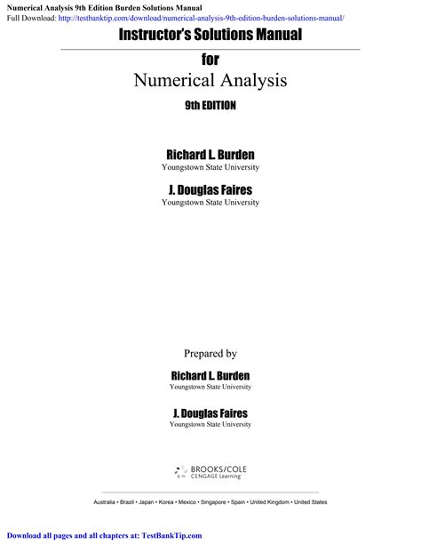 Numerical Analysis Burden Solution Manual 9th Edition