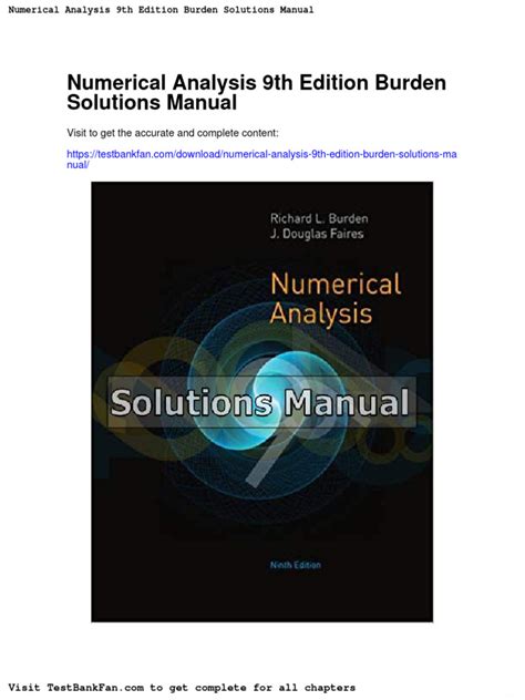 Numerical Analysis Burden Solutions Manual 9th Edition