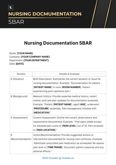 Nursing Documentation Template
