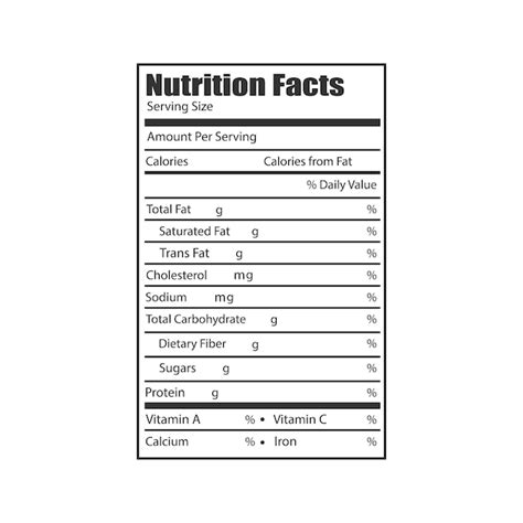 Nutrition Facts Label Blank Template
