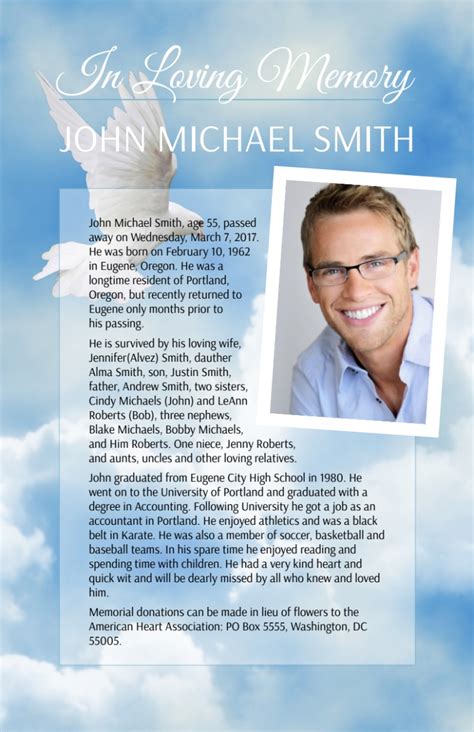 Obituary Flyer Template