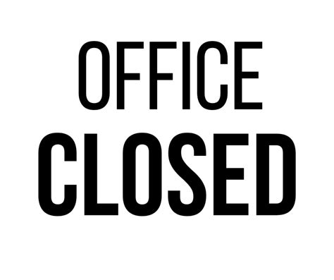 Office Closed Sign Template Free