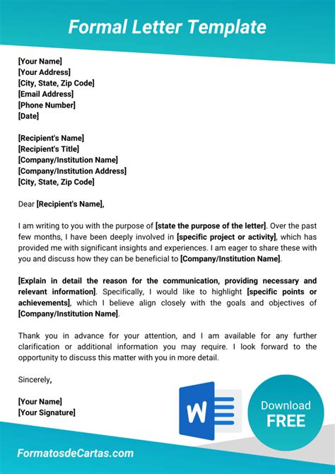 Official Letter Format Template