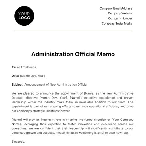 Official Memo Template