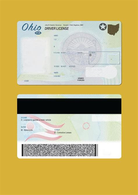 Ohio Drivers License Template
