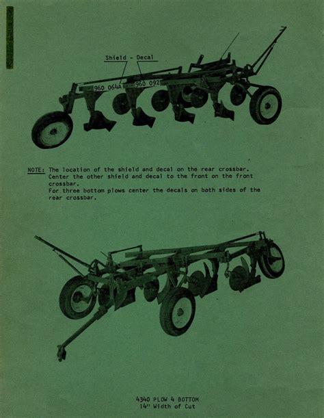 Oliver 4340 3 4 Bottom Pull Plow Operator S Parts Manual