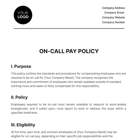 On Call Policy Template