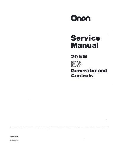 Onan 20kw Es Generator And Controls Service Manual