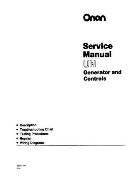 Onan Genset Service Manual Cummins Onan Generator Repair Book 900 0519d