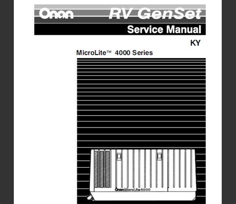 Onan Ky 4000 Series Microlite Generator Set Service Repair Workshop Manual Download