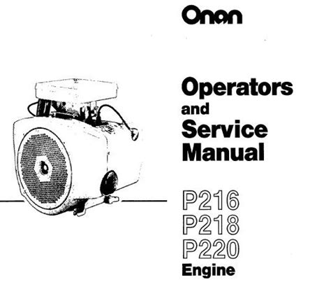 Onan P216 P218 P220 Engine Service Repair Workshop Manual Download