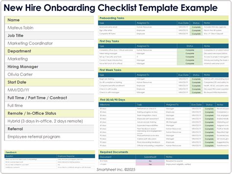 Onboarding Checklist Template For New Hires