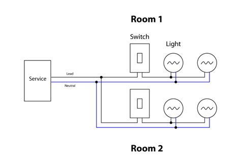 One Circuit Wiring Diagram Two Rooms