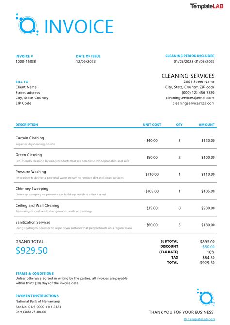 One Off Invoice Template