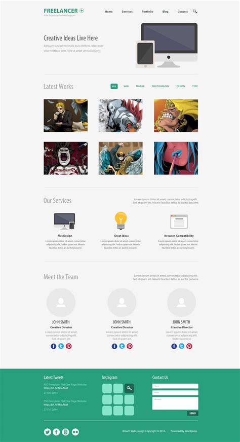 One Page Site Template Free