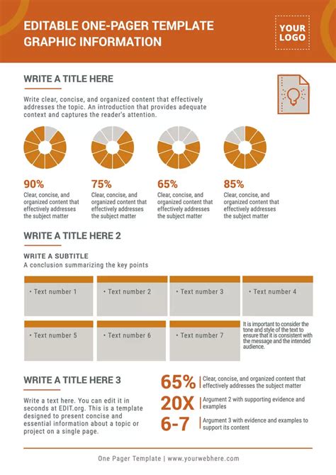 One Pager Template Free