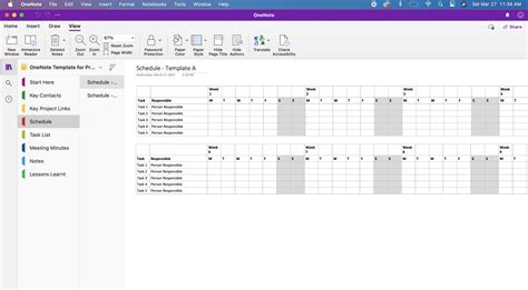 Onenote Template For Project Management