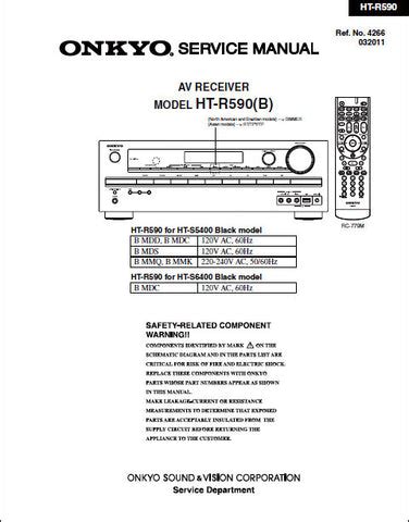 Onkyo Ht R590 Av Receiver Service Manual Download