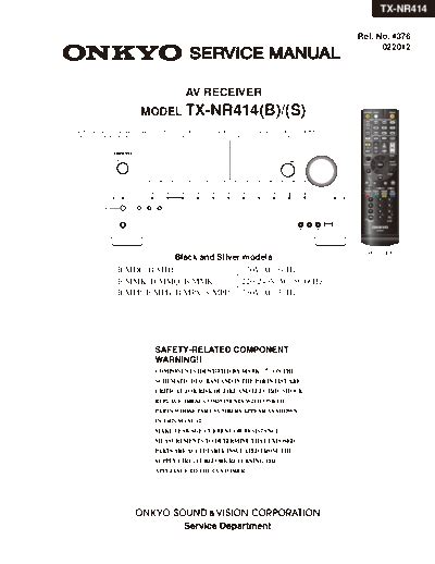 Onkyo Tx Nr414 Service Manual And Repair Guide