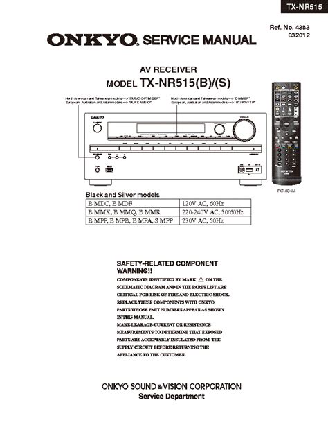 Onkyo Tx Nr515 Service Manual And Repair Guide