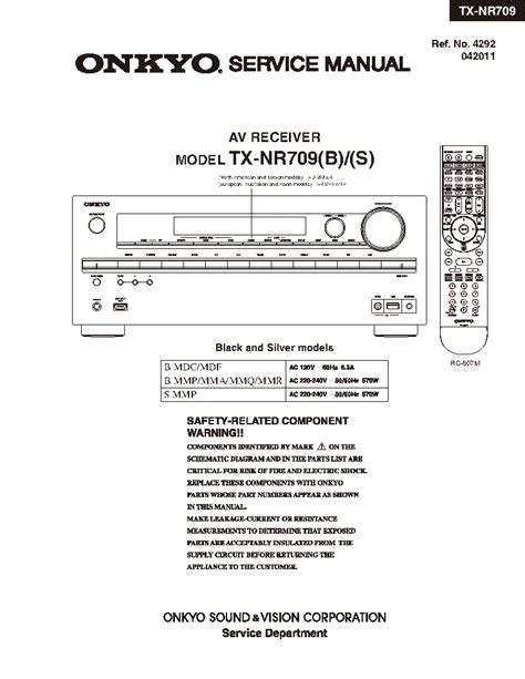 Onkyo Tx Nr709 Service Manual And Repair Guide