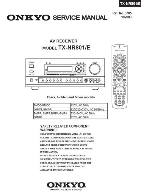 Onkyo Tx Nr801 Service Manual And Repair Guide