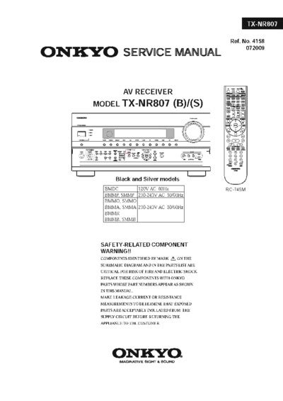 Onkyo Tx Nr807 Service Manual And Repair Guide