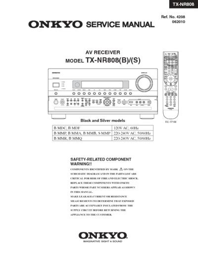 Onkyo Tx Nr808 Service Manual And Repair Guide