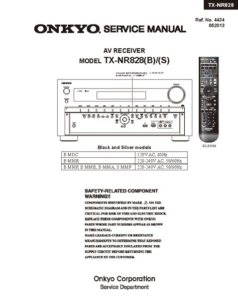 Onkyo Tx Nr828 Service Manual Repair Guide