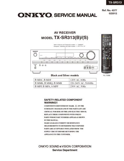 Onkyo Tx Sr313 Service Manual Repair Guide