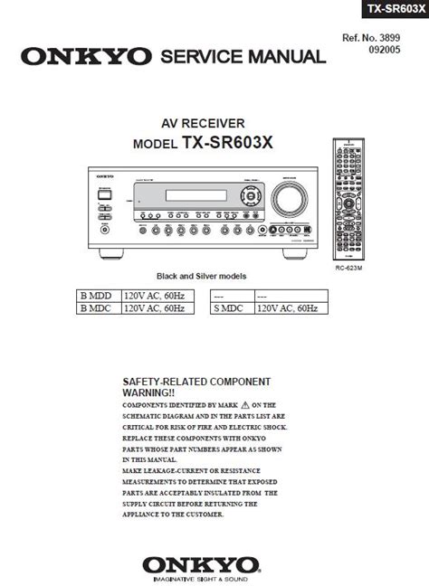 Onkyo Tx Sr603 Av Receiver Service Manual Download