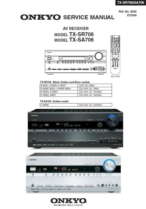 Onkyo Tx Sr706 Service Manual And Repair Guide