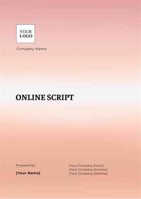 Online Course Script Template