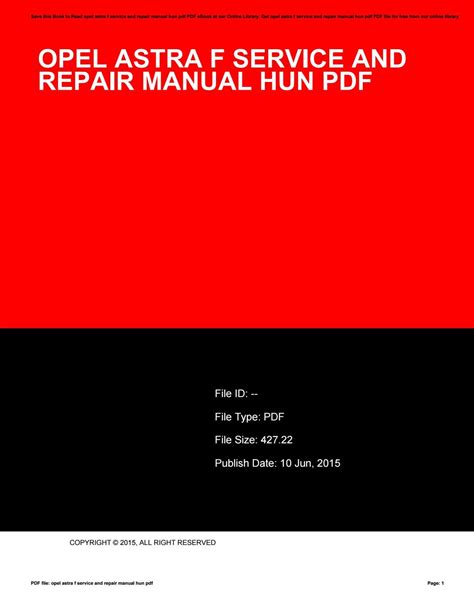 Opel Astra F Service And Repair Manual Hun Pdf