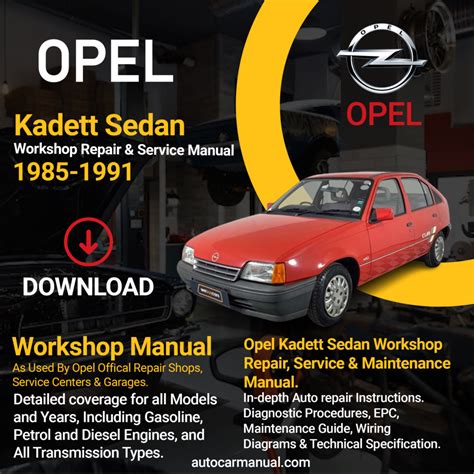 Opel Vauxhall Kadett 1985 Repair Service Manual